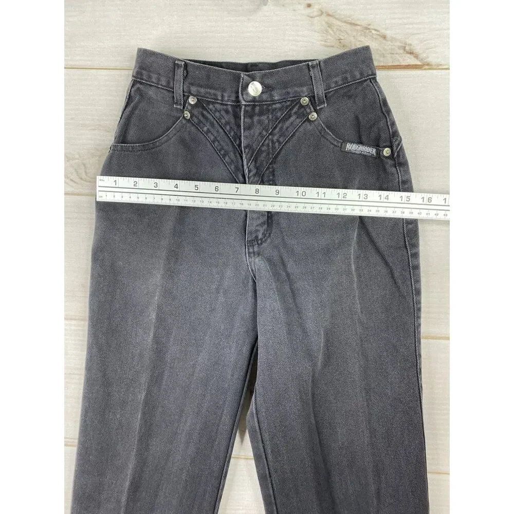 Roughrider By Circle T Jeans Women's 4 Black Vintage 80s Western Rodeo Cowgirl